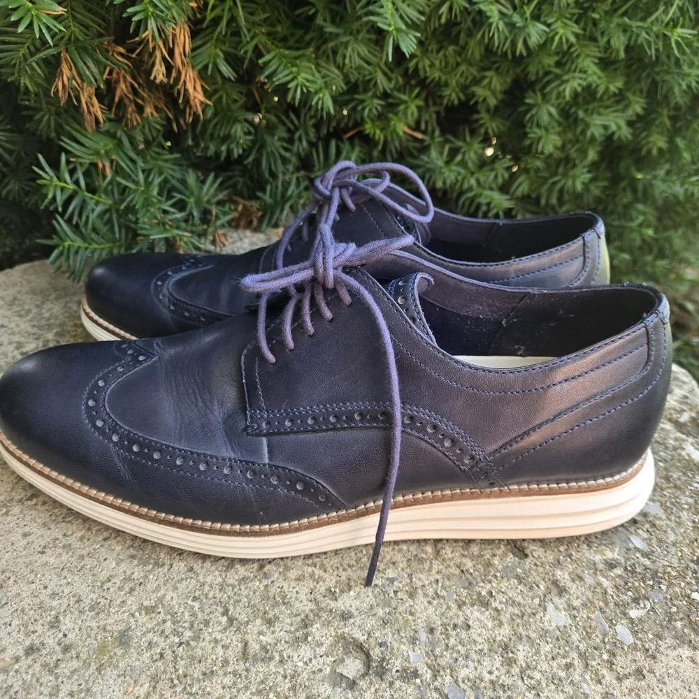 Cole Haan OriginalGrand Navy Leather Wingtip Oxford 11M Lace-Up C30563